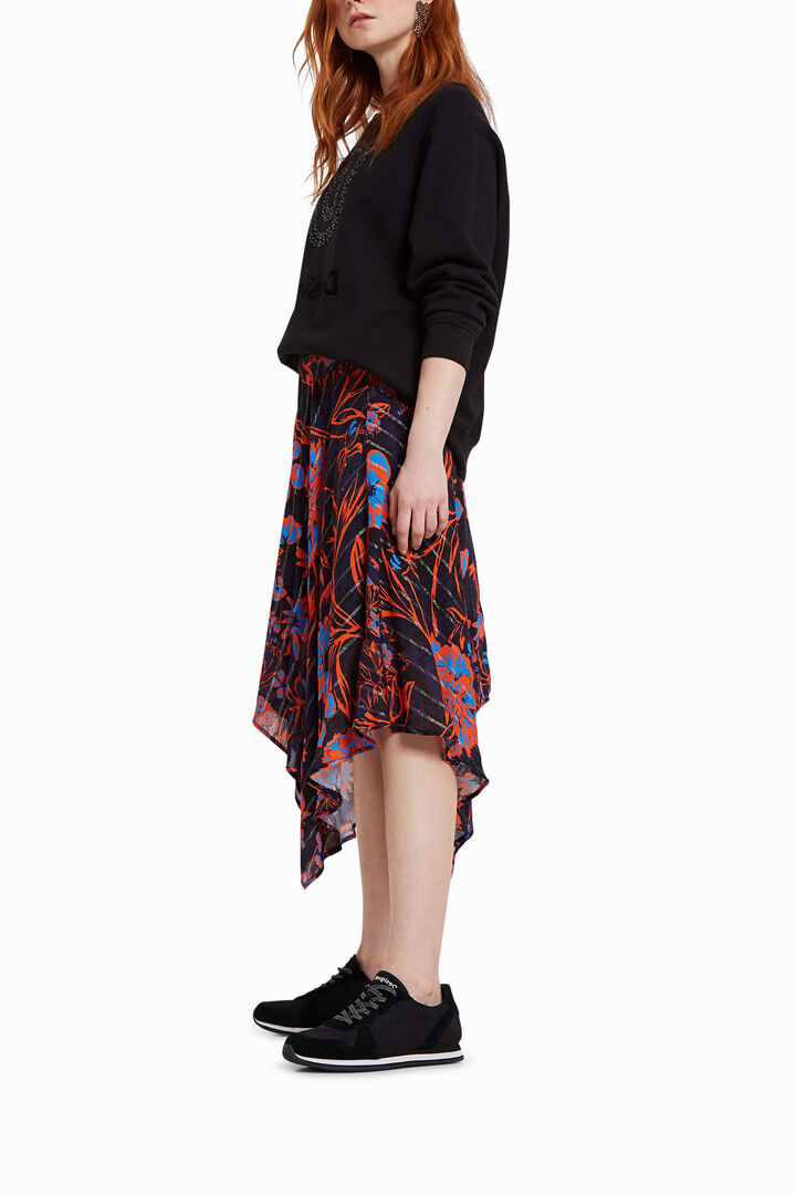 Floral skirt asymmetric hem | Desigual