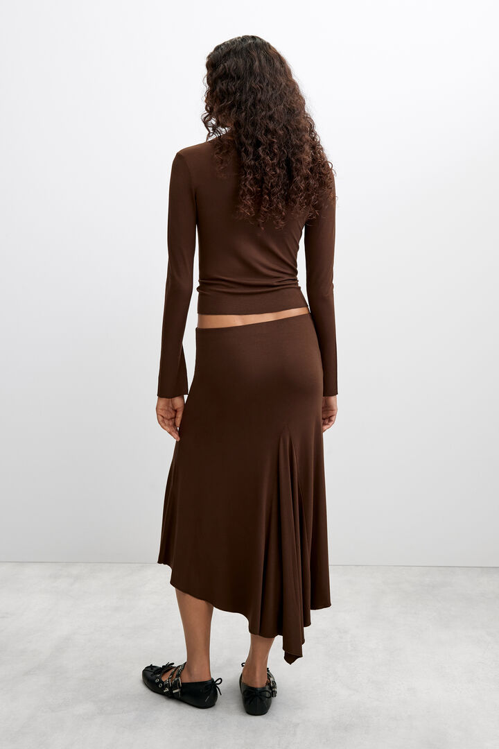 flocked midi skirt