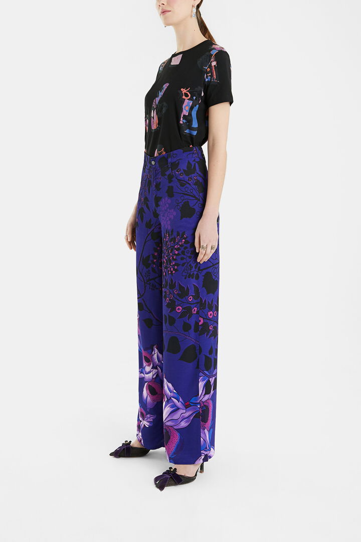 Pantalón pata ancha flores | Desigual