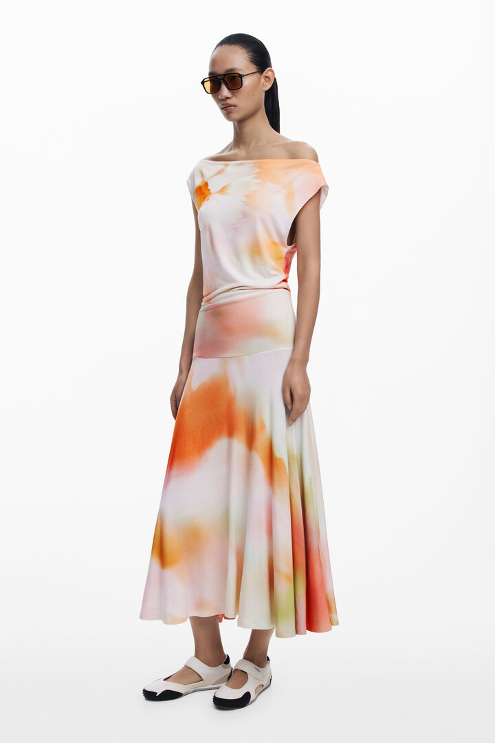 Robe longue asymétrique