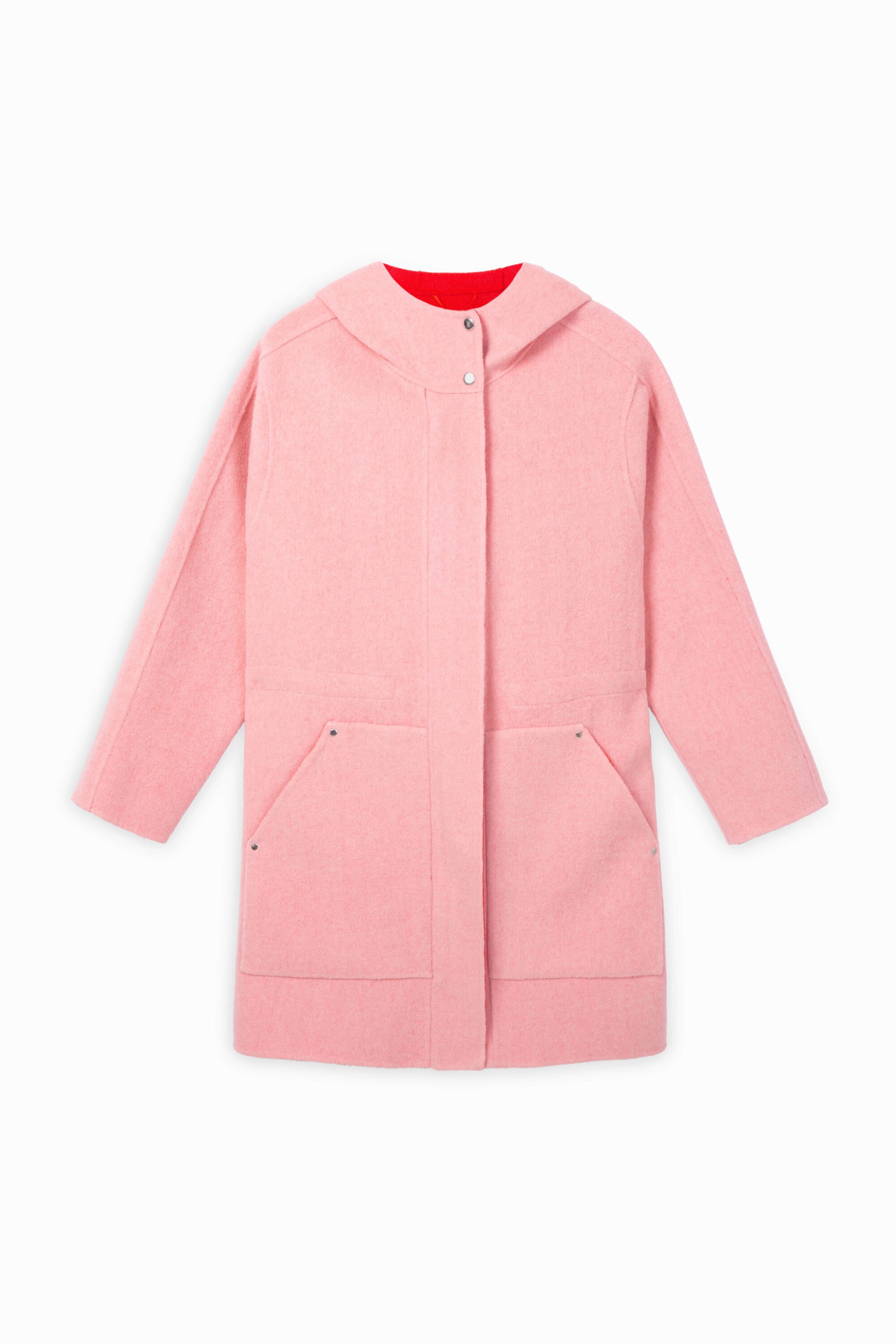 Wool coat with hood