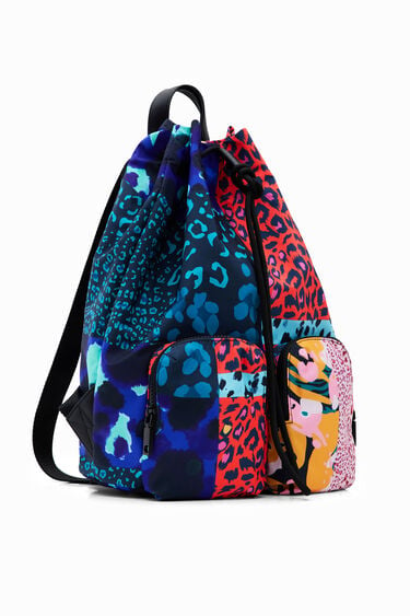 Large patchwork animal-print backpack | Desigual