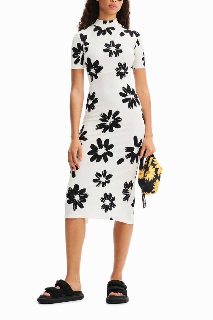 Vestit midi slim flors arty | Desigual