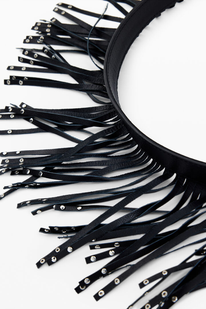 Faux leather fringe belt | Desigual