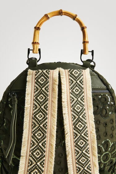 Medium-size multiposition English embroidery backpack | Desigual