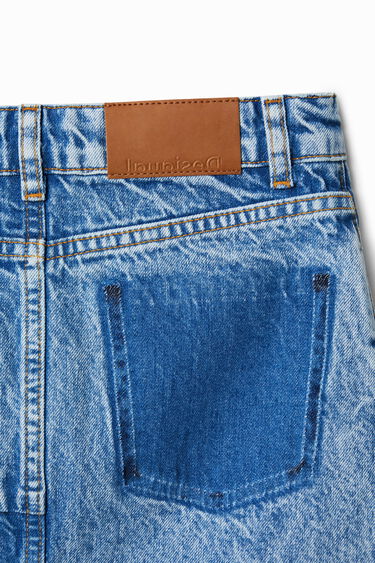 Mini-jupe en jean patchwork | Desigual