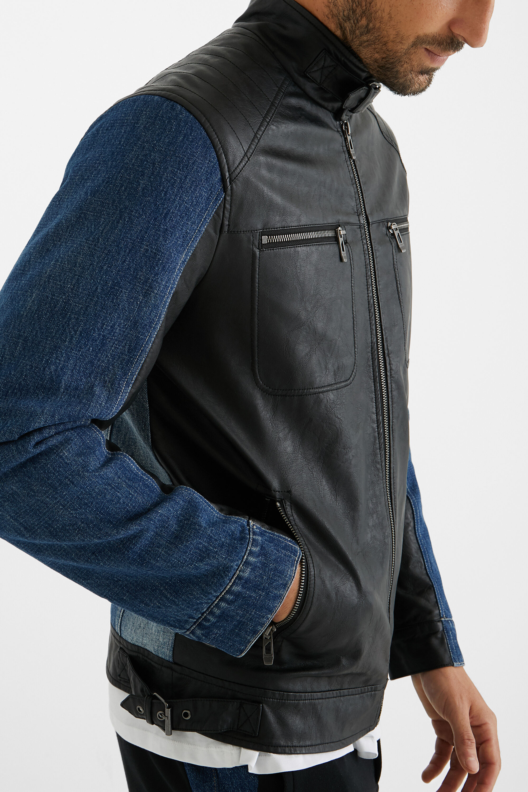 Veste cuir desigual on sale