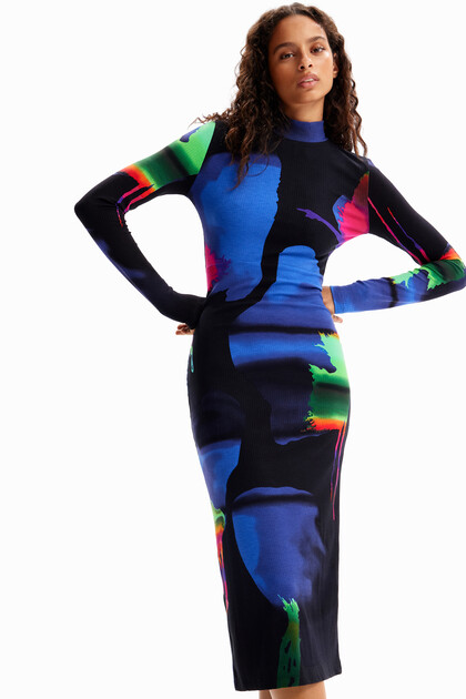 Vestido midi neón M. Christian Lacroix