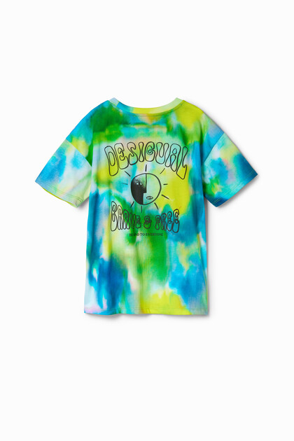 T-shirt met aquarelprint en tekst