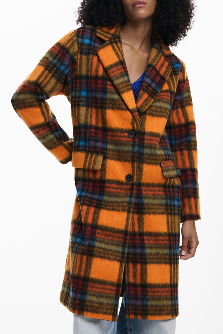 Langer Mantel mit Karomuster | Desigual