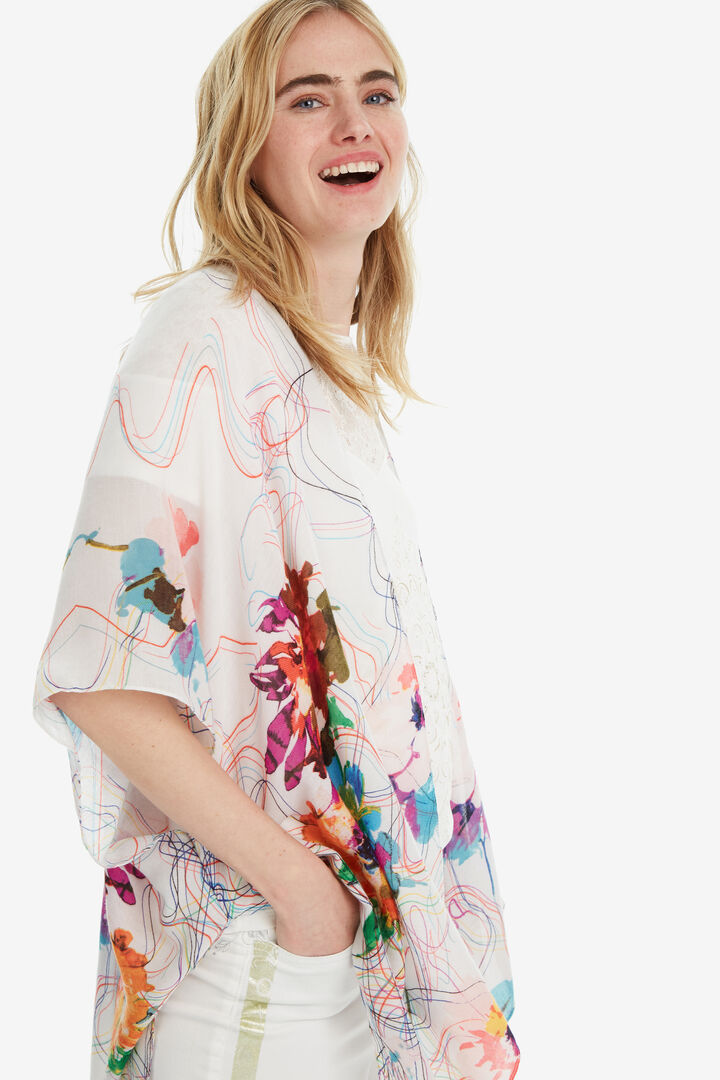 Light Floral Poncho Bahamas | Desigual