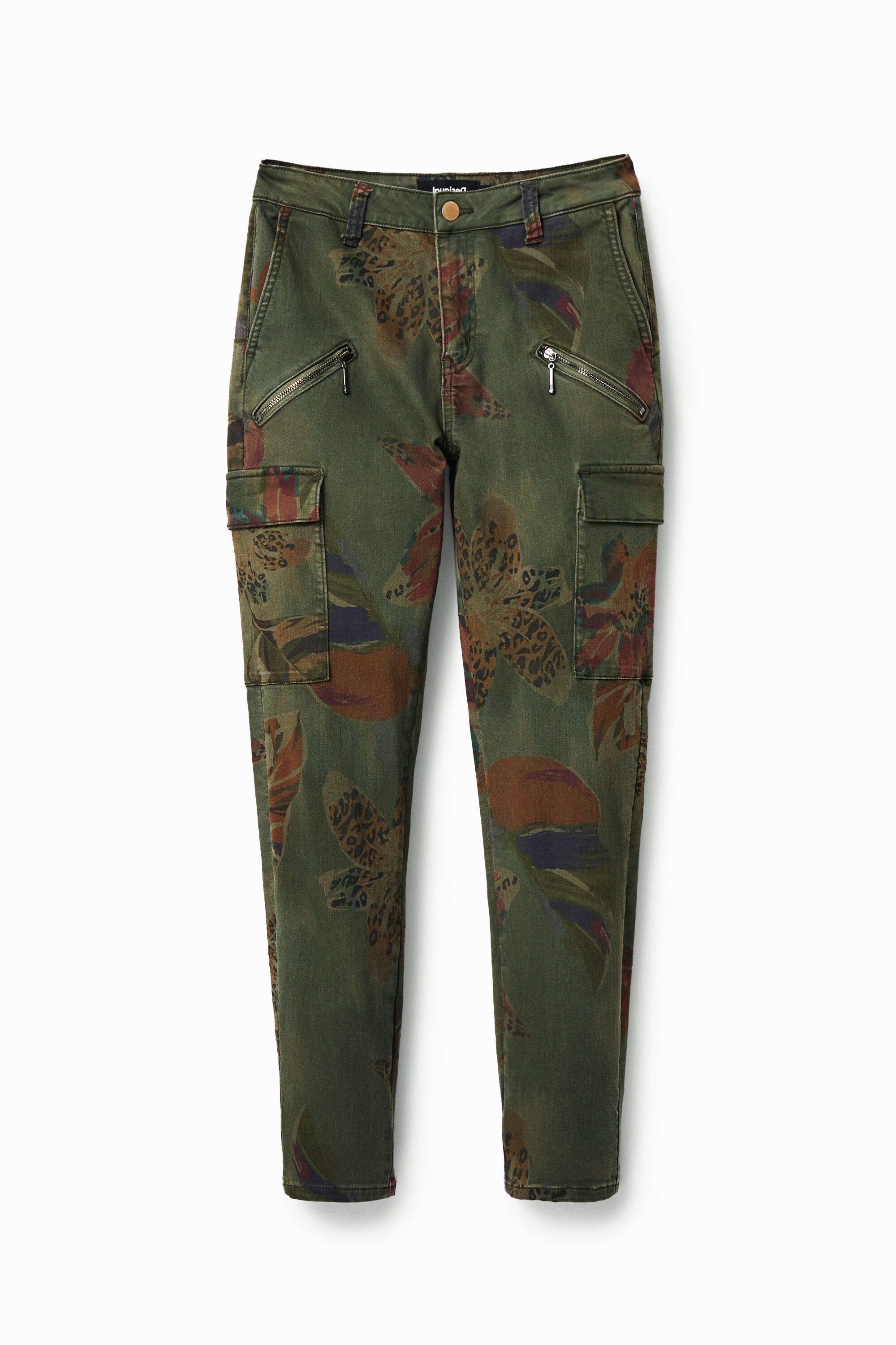 デシグアル Desigual 長パンツ PANT PINTUCK CAMO （ホワイト