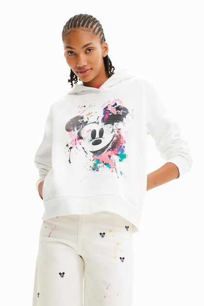 Bluza z motywem Myszki Miki z efektem plam z farby