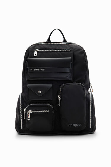 Large nylon pockets backpack | Desigual