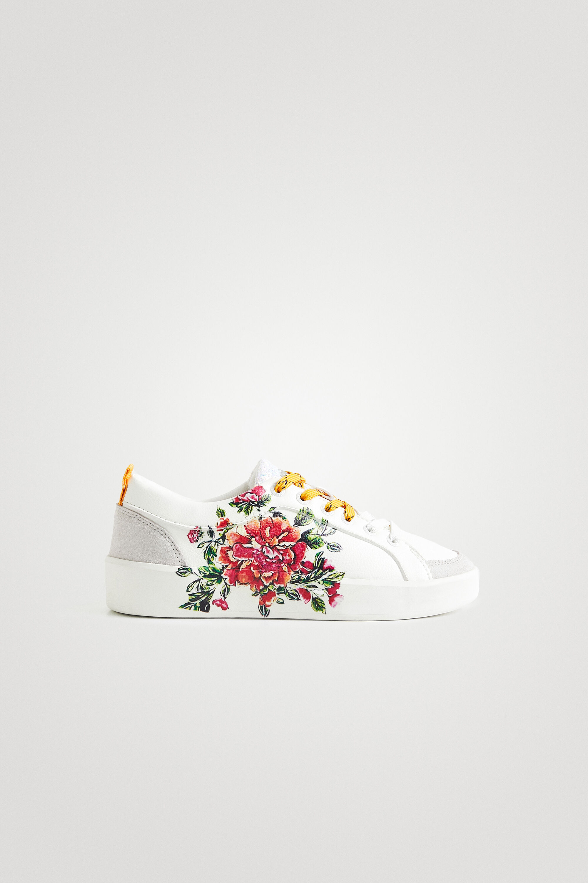 Leather effect sneakers embroidered little sequins