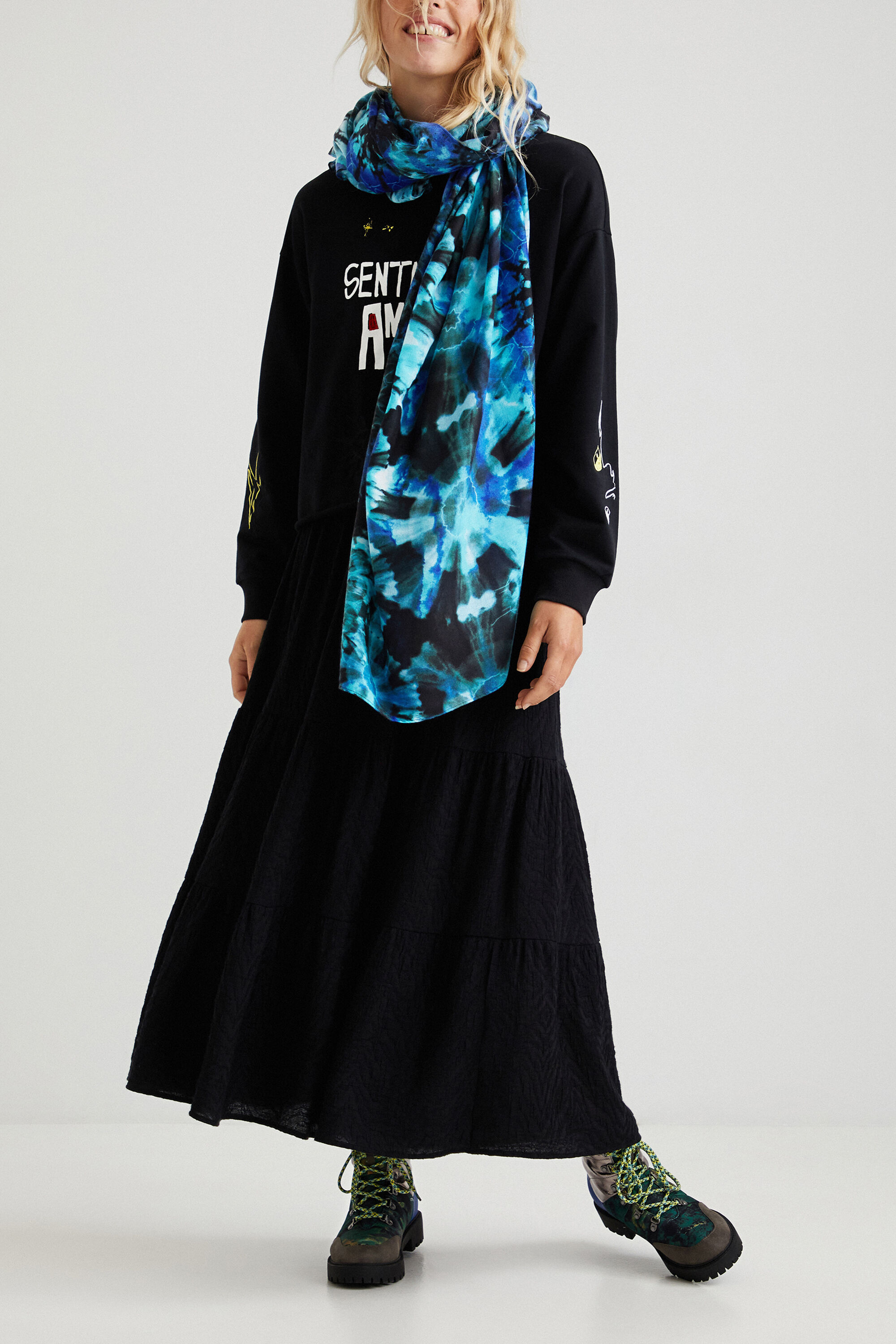 ボヘミアンプリント 長方形ストール | Desigual.com