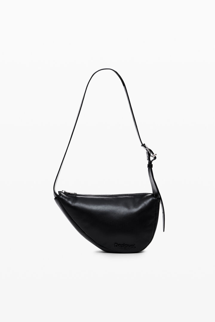 M oval leather bag