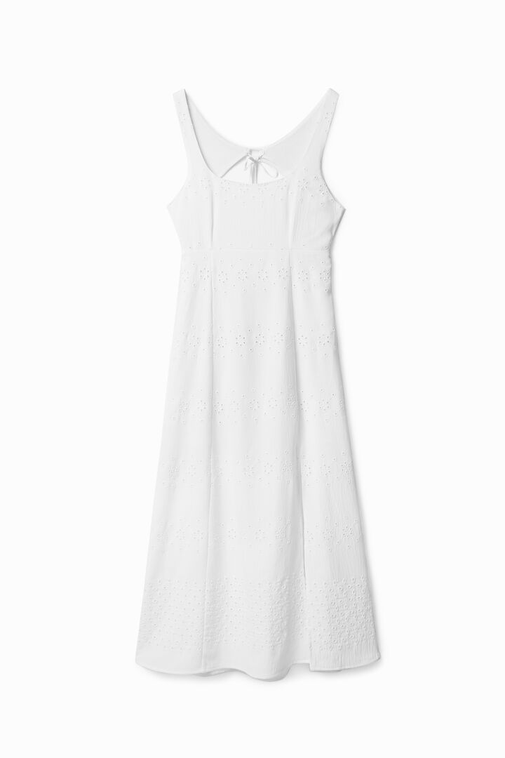 Vestido largo bordado inglés | Desigual