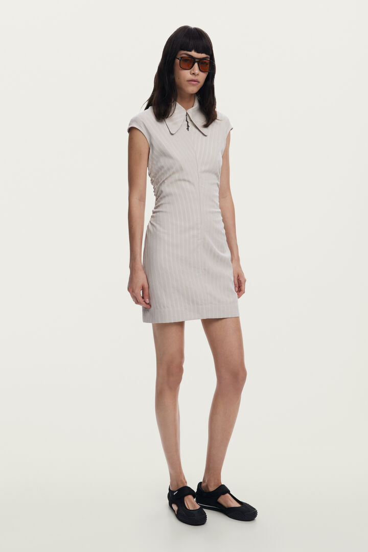 Slim striped dress with short sleeves | Desigual