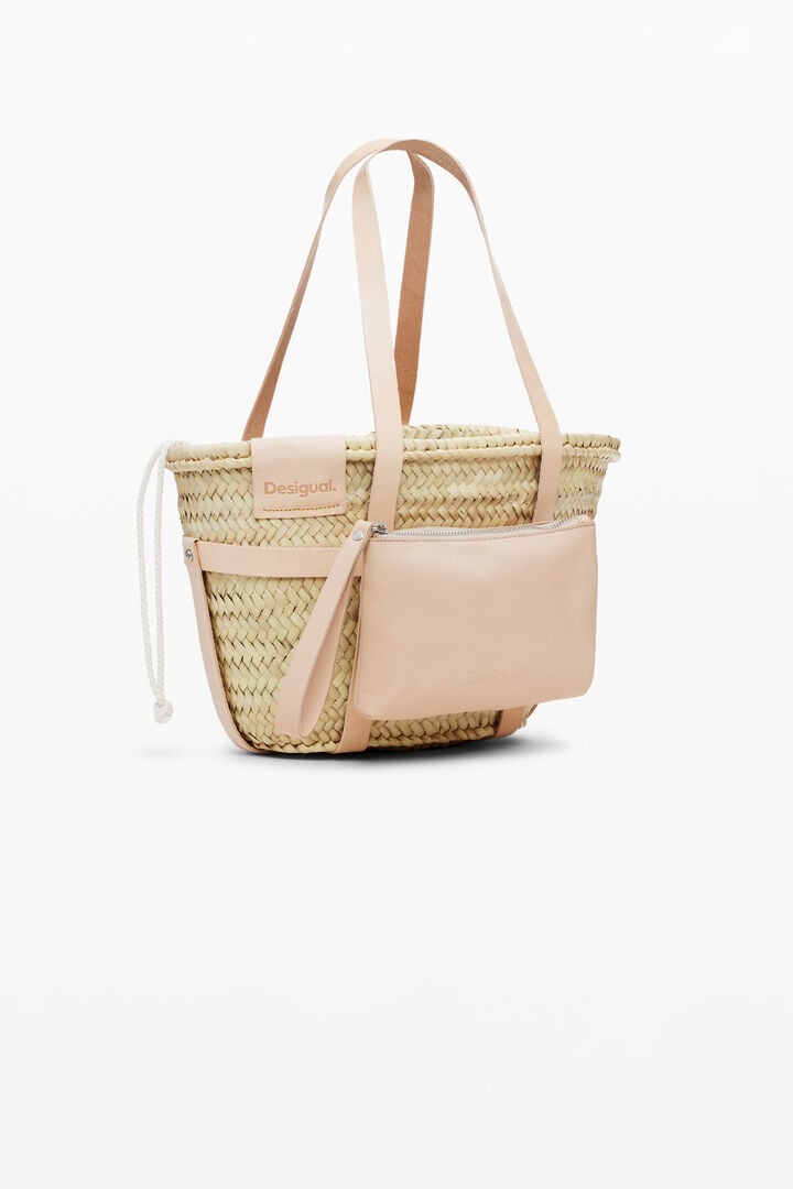 S leather wicker basket | Desigual