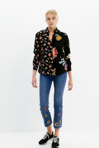 Chemise moitié-moitié fleurs | Desigual