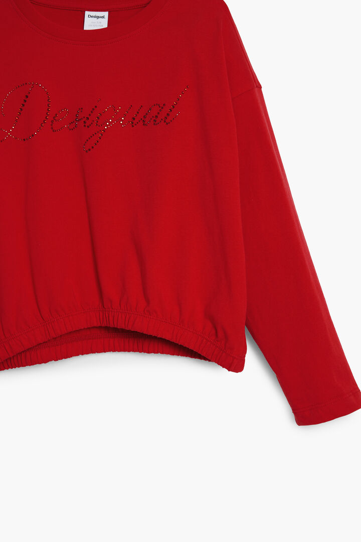 Plain T-shirt with strass logo | Desigual