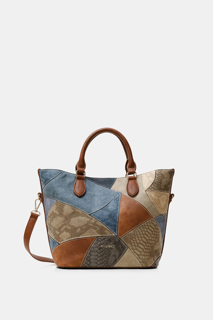 Bolso shopping patch reptil