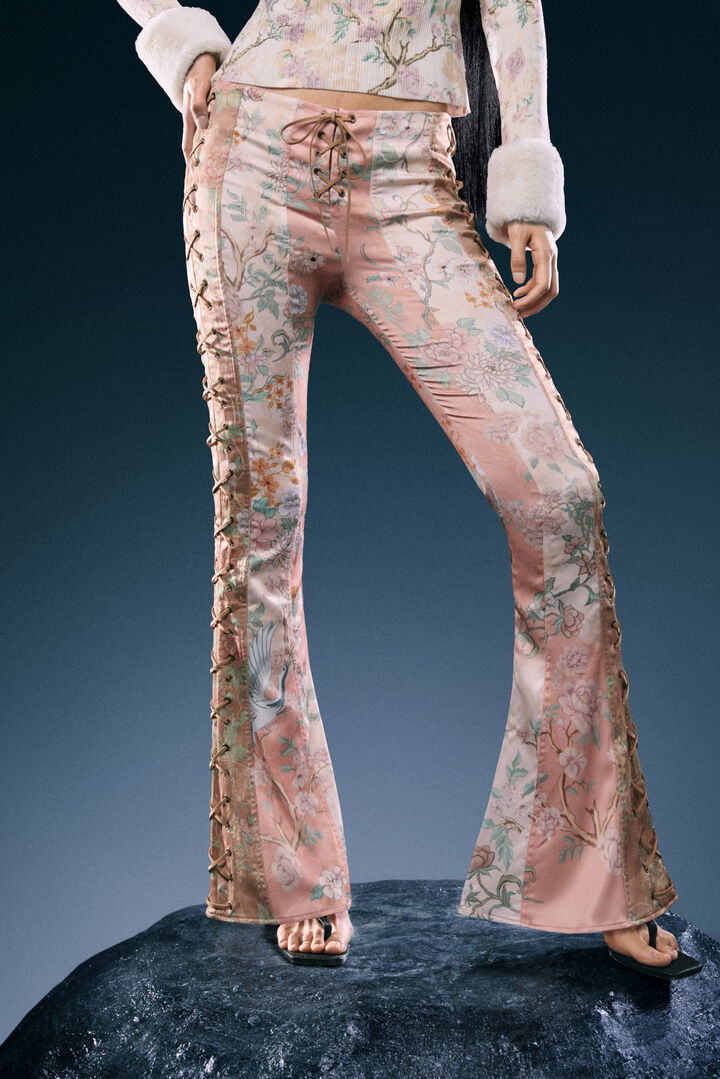 printed flare pants