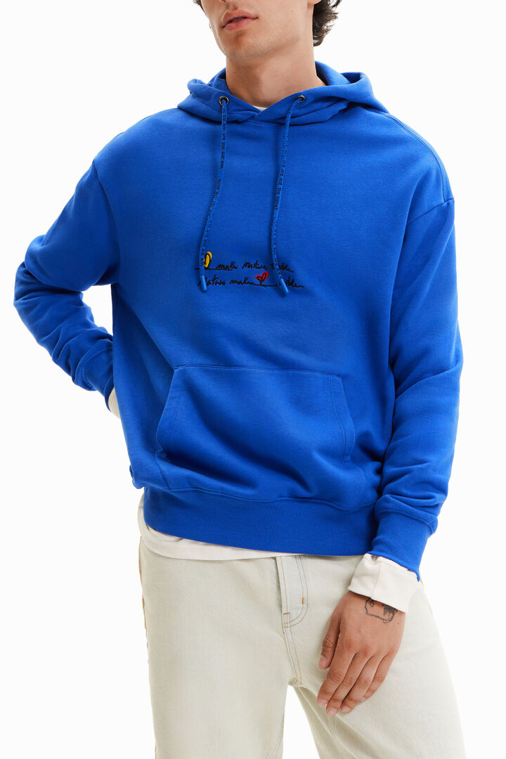 Felpa cappuccio messaggio ricamato | Desigual