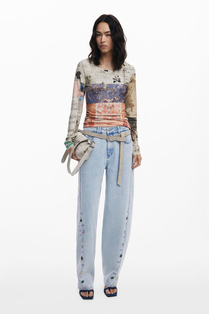 Collage ruched T-shirt | Desigual