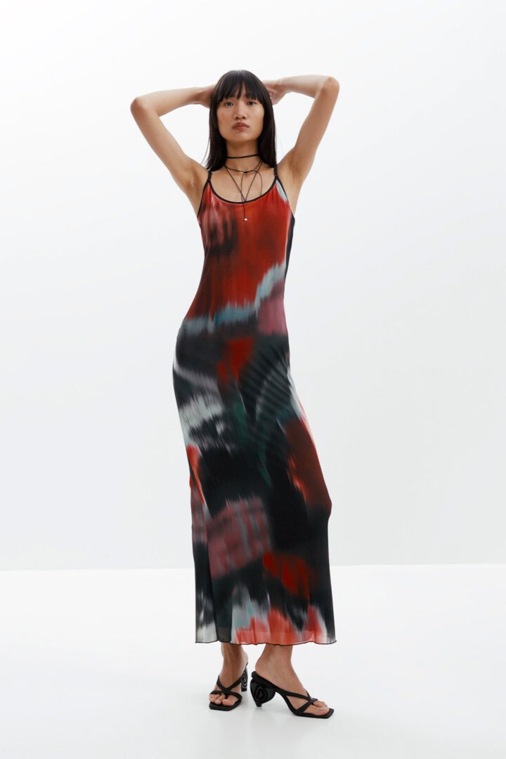 Floral midi dress with straps | Desigual