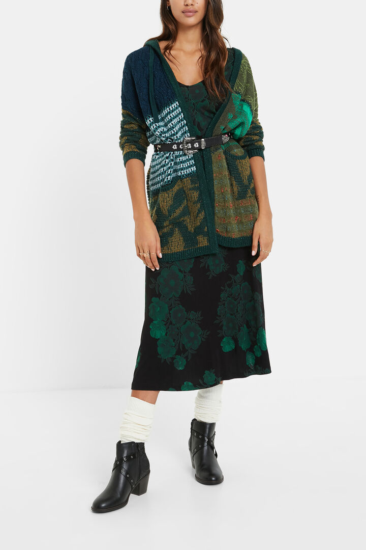 Hooded patch open jumper | Desigual