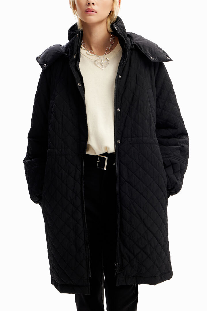 Puff-sleeve quilted coat | Desigual
