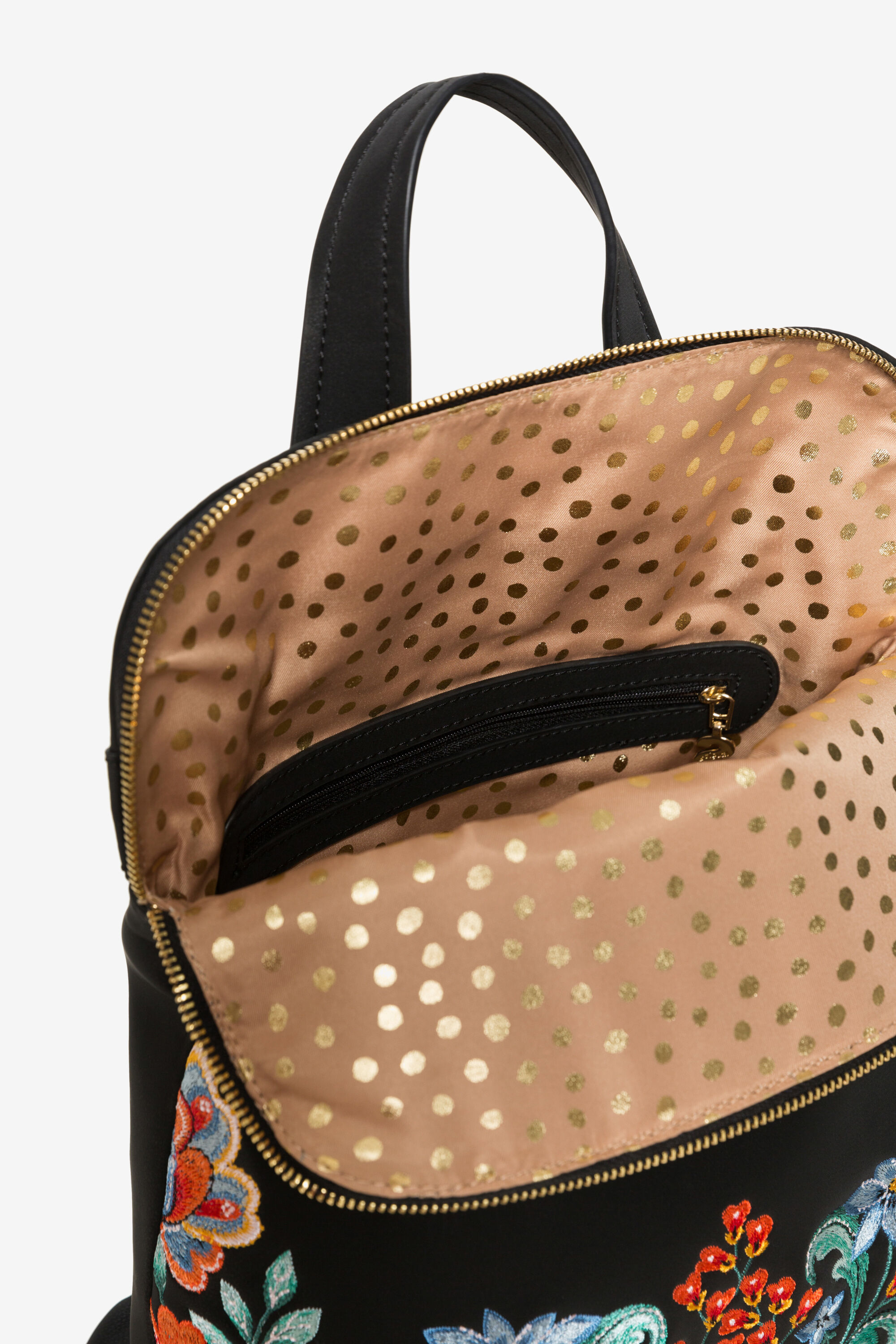 Floral embroideries backpack