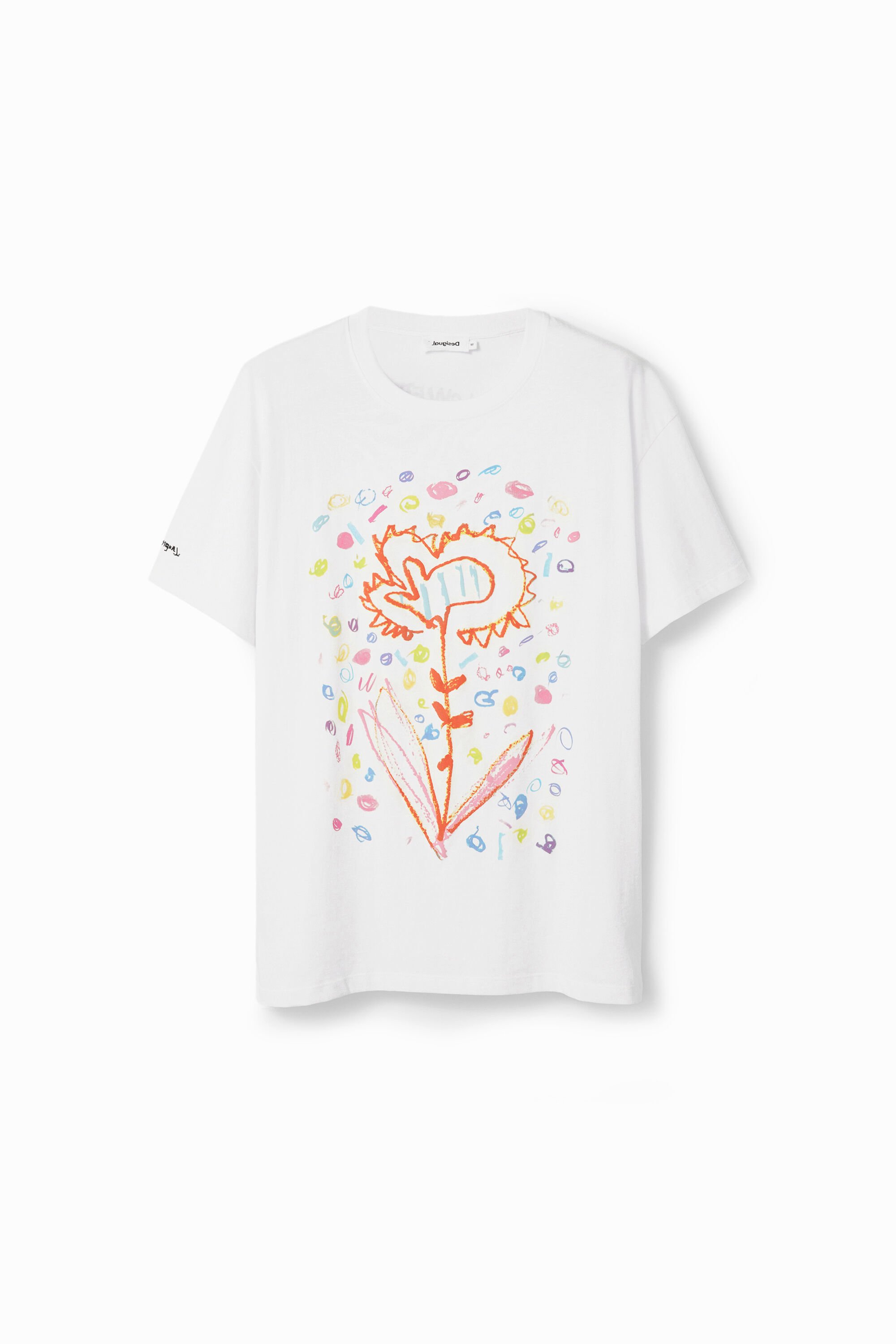 Desigual Relaxed arty flower T-shirt