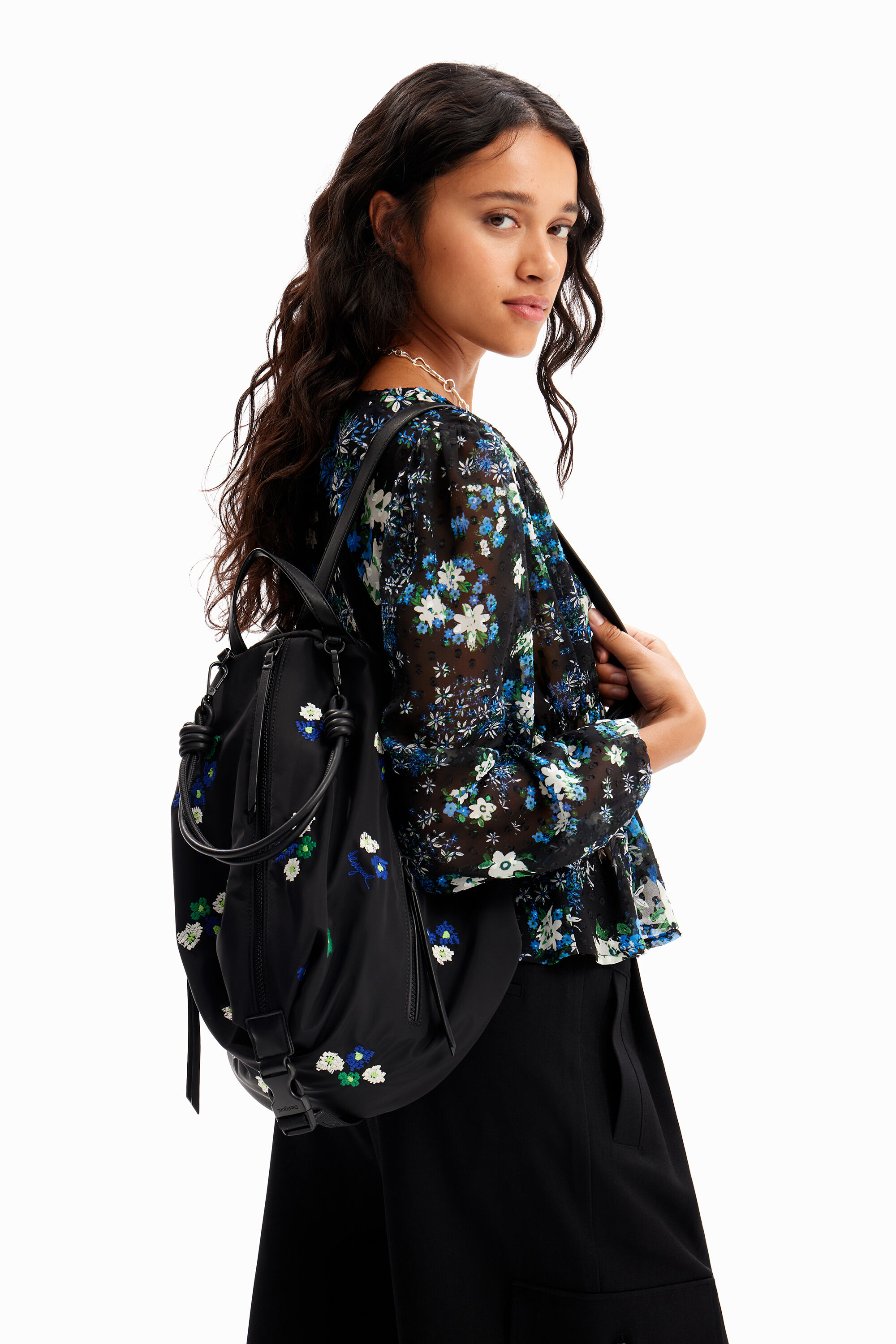 Mochila desigual flores discount