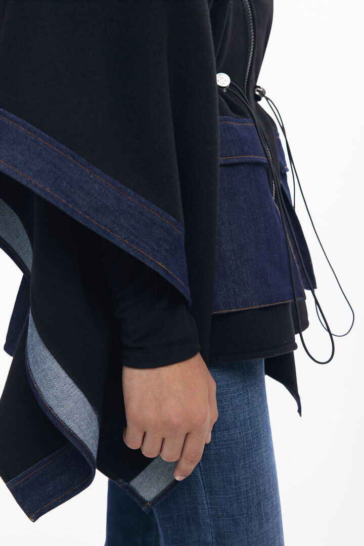 Poncho en denim combiné | Desigual