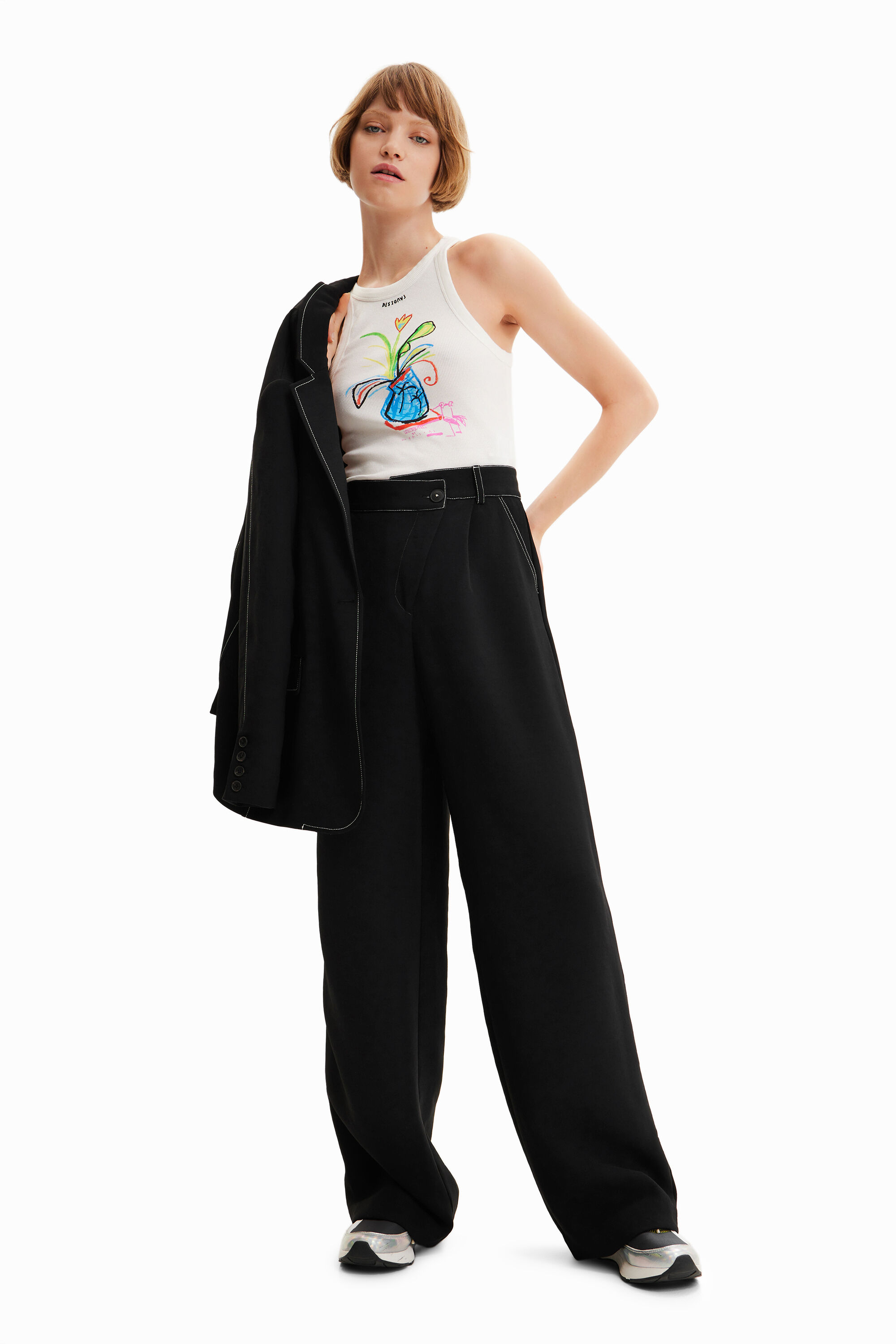 Desigual Twisted trousers with pleats