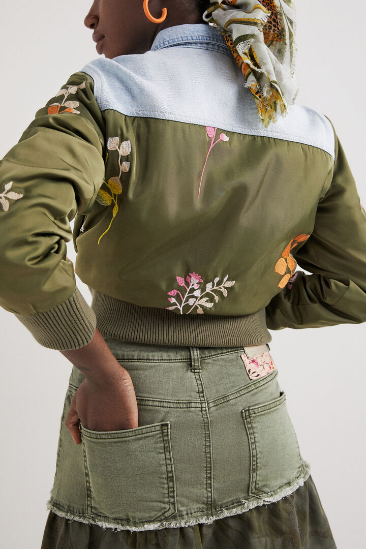 Flounce patchwork denim miniskirt | Desigual