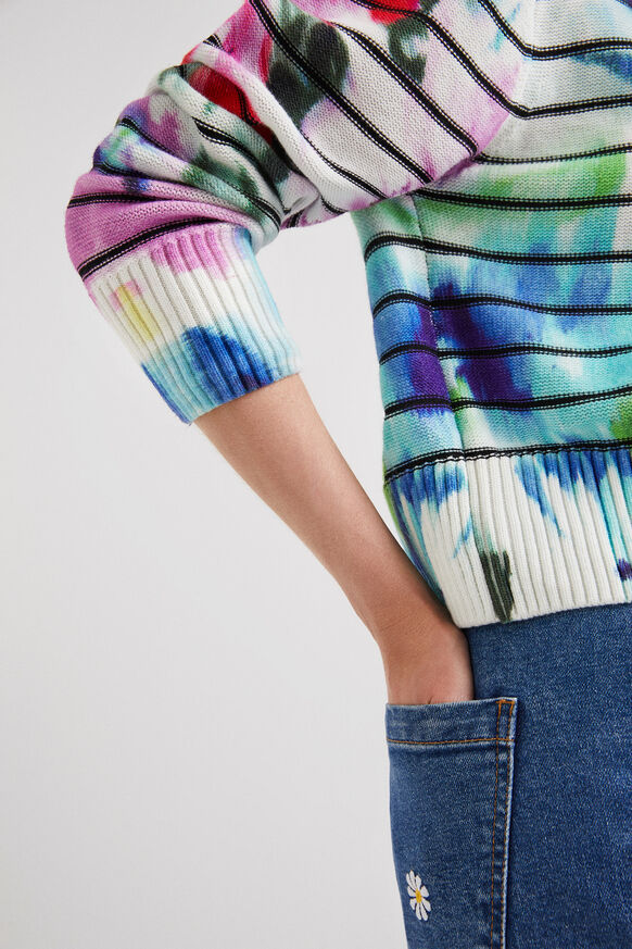 Stripy tie-dye floral jumper | Desigual