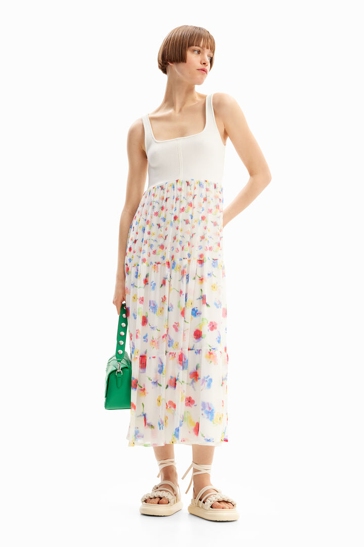 Combination floral midi dress | Desigual
