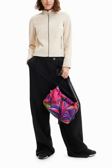 Jaqueta biker d'efecte pell girada | Desigual