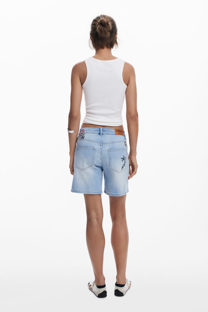 Short en jean brodé | Desigual