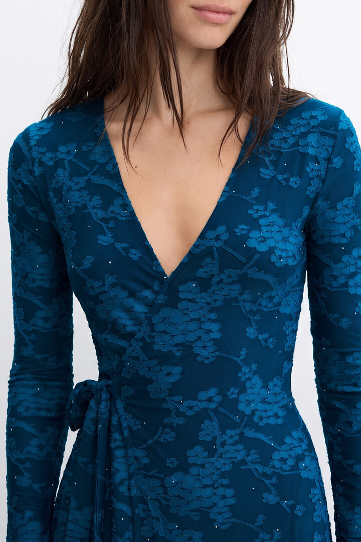 wrap dress with V-neck