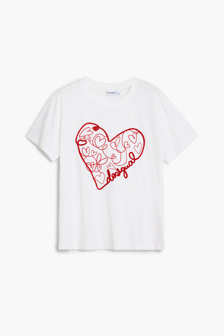 Camiseta relieve corazones | Desigual