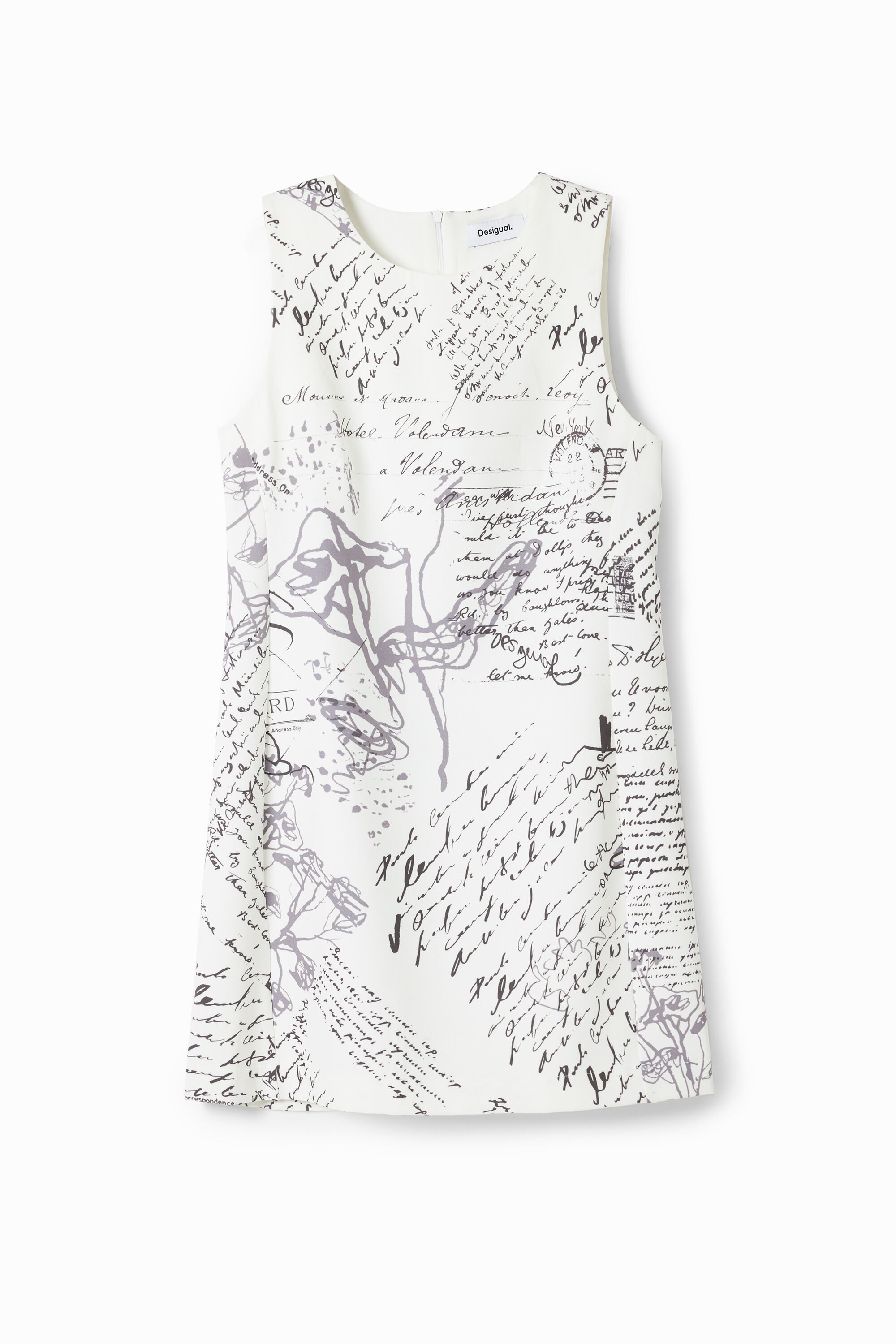 Vestido midi estampado de letras
