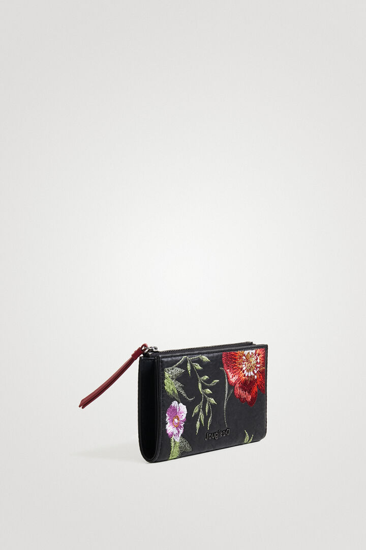 Monedero efecto piel flores | Desigual
