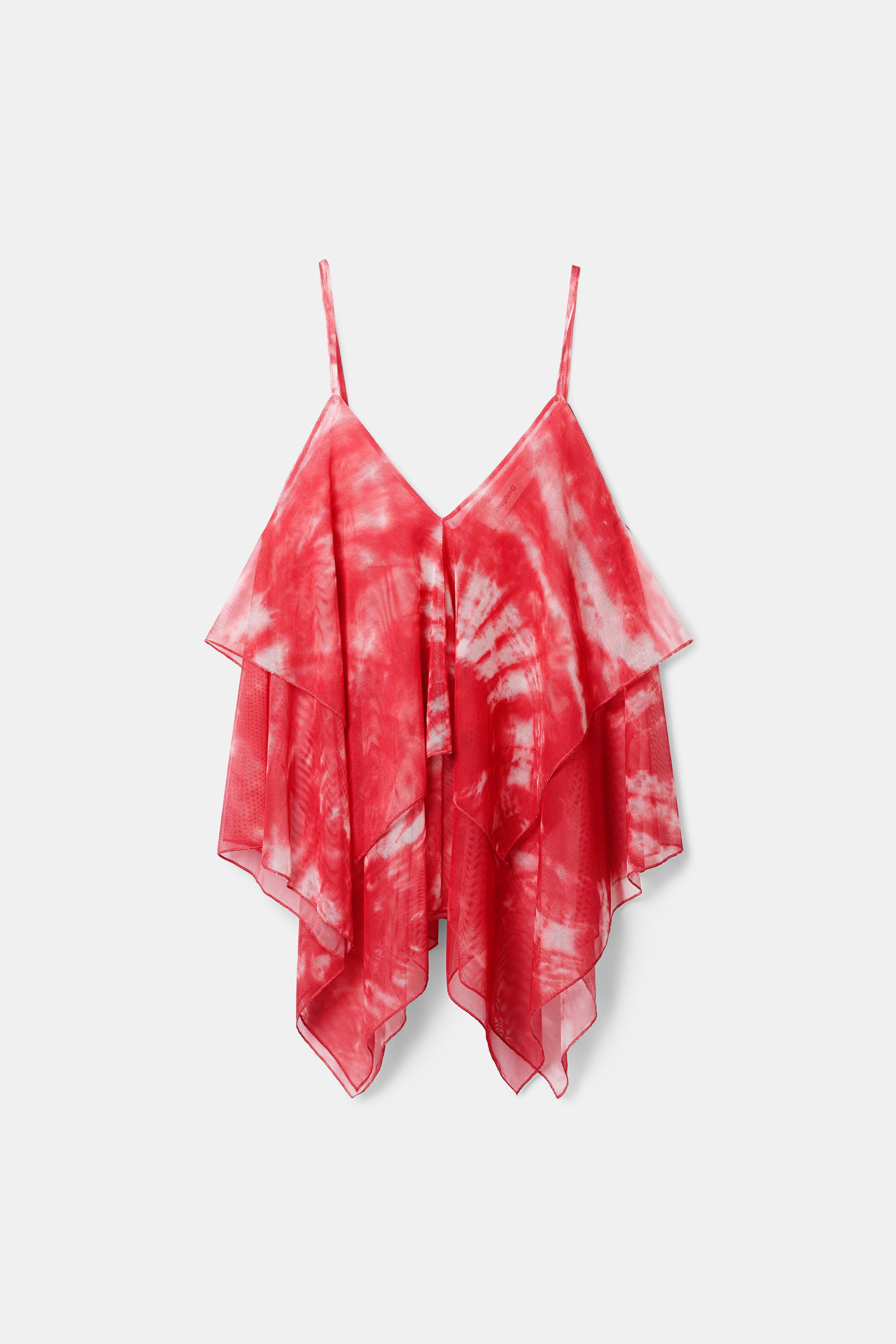 Strappy tie-dye top - RED - XL