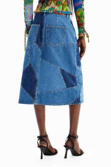 María Escoté patchwork denim skirt | Desigual