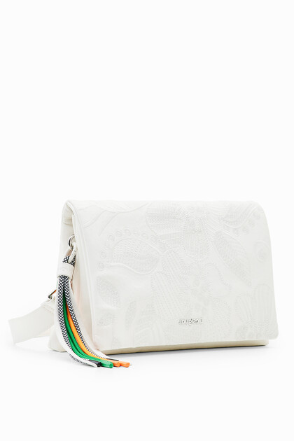 Midsize crossbody bag with embroidered flowers